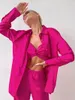 Women's Two Piece Pants 2023 Summer Women Silk Set Solid Outfits High Waist Loose Fit Shirt 2 Matching Satin For