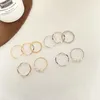 Cluster Rings 5pcs/Set Boho Style Wave Shape Women Punk Out Fashion Gold Silver Color Open Ring Simple Chain Finger Tail Gifts