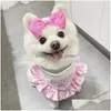 Vêtements de chien Vêtements de chien Ins Anniversaire Saliva Serviette Épingle à cheveux Costume Partie Triangle Écharpe Chat Dentelle Bavoir Pographique Props Présent Drop Livraison DHPBO