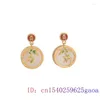 Boucles d'oreilles Pendantes Blanc Jade Bambou Charmes Femmes Cadeau 925 Argent Naturel Vintage Chinois Pierres Précieuses Charmes Accessoires Bijoux Goujons D'oreille