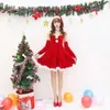 Ani 2023 Frohe Weihnachten Frauen Santa Claus Trägerloses Kleid Hut Handschuhe Outfits Cosplay Kostüme Cosplay