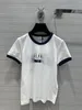 Kobiet luksusowa marka T-koszulka moda Top High Street Tshirt 2023 Knits Tee Knitted Sport Tank Tops Black White Pink 9 Style Geometryczne litera drukowana Rozmiar S-L