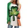 Kadınlar bluz yaprağı baskı St. Patrick's Day kadın gömlek sonbahar ve yaz mahsul üstleri harajuku seksi camisas de mujer