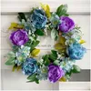 Ghirlande di fiori decorativi Fiori decorativi Ghirlande estive artificiali con blu per la consegna di goccia di nozze di casa in fattoria Dhgarden Dhrkn
