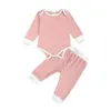 Clothing Sets 018M Babies Boys Clothes Set Infant Girls TShirts Tops Long Pants 2Pcs Spring Autumn Suits 230331