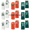 NCAA Hurricanes College Basketball 23 Kameron McGusty Jersey 2 Isaiah Wong 3 Charlie Moore 11 Miller 21 Sam Waardenburg 1 Anthony Walker Laranja Verde Branco