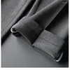 Men's Suits 2023 Elegant Gray Dress Pants Mens British Style Slim Fit Social Party Grey Capris Wedding Trousers Stretch 28-36