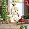 Juldekorationer Juldekorationer Xmas Tree Handicraft med Bell Decor Desktop Mini Ornament Navidad Year Drop Delivery DHGA DHRBZ