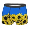 Onderbroeken Zonnebloemen en blauw De kleuren van Oekraïne Vlag Breathbale Slipje Herenondergoed Comfortabele shorts Boxershorts