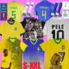 Pele Retro #10 Soccer Jerseys 1957 1970 Camiseta de Futbol Paqueta Brazils Santos Football Shirt Brasil 22 23 Maillots Football Men Kvinnor barn