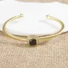 Black bracelets luxury bangle designer jewelry woman charm bracelet women Gold 4mm S925 Sterling Silver Agate and Inlaid Diamond Bracelet Men Jewelry Gift