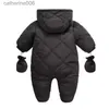 Jumpsuits zimowy nowonarodzony chłopiec kombinezon plus aksamitne ciepłe niemowlę płaszcz odzieży wierzchniej Dziewczyna Snowsuit Baby Winter Romper Outfil231101