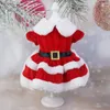 Dog Apparel Pet Dress Santa Claus Costume Durable Ruffle Sleeve Christmas Cosplay Cat Xmas Princess Puppy