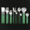 Dinnerware Sets Western Cutlery Set Green Silver 304 Stainless Steel Kitchen Steak Tableware Dinner Fork Spoon Knife