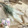 Couronnes de fleurs décoratives Fleurs décoratives 5pcs / 55cm Style pastoral Pampas Simated Flower Décoration de mariage Pographie Prop H Dhcsl