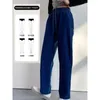 Women's Jeans 2023 Spring And Autumn Boutique Cotton Blue Loose High Waist Slim Fit Small Nine Point Smoke Pipe Pants