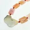 Tour de cou Lii Ji vraie pierre naturelle Agates Jade grand pendentif collier 62 cm femmes bijoux Stock vente