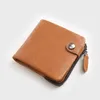 Wallets Men's Short Genuine Leather Topcoat Cowhide Wallet Youth Horizontal