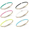 Bangle Colorido Moda Mulheres Jóias Neon Candy Color Esmalte 5A RectangularIced Out Bling CZ 231101