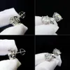 Clous d'oreilles glacés en argent sterling 925 à vis fine pleine grandeur Vvs Moissanite Diamond Stud