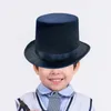 Berretti 1PC Cappello in tinta unita per adulti/bambini Flat Top Prom Carnevale Costume da festa Feltro Mago per spettacolo