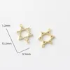 Charms custom brass 18k gold plated zirconia hexagonal star double pendant DIY jewelry for marking 231031