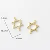 Charms aangepaste messing 18k vergulde zirkonia zeshoekige ster dubbele hanger DIY sieraden voor markering 231031