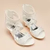 Sandalen Traumpaare Kinder Mädchen Sandalen mit niedrigem Absatz Süßes Partykleid Prinzessin Sandalen Strass Nieten Verschönerung Mode Mädchen Schuhe 230331