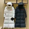 2023 novas mulheres longas para baixo parkas jaqueta designer downs senhoras super grosso com capuz casacos de algodão manter quente tops roupas de qualidade sml