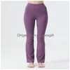 Pantalones de yoga para mujer Correr Street Groove Flares Cintura alta Vientre apretado Deportes Entrenamiento Y Nueve minutos Entrega de gota Dhlz8