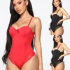 Tute da donna Pagliaccetti Ladies Strappy Plunge Scollo a V Senza maniche Full Lace Slim Body Fashion Womens Bodycon Tops