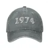 قبعات الكرة المخصصة القطن في عام 1974 هدايا عيد ميلاد البيسبول قبعة الرياضة الرياضة الرجال رجال القبعة القبعة أبي قابلة للتعديل