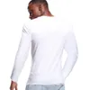 Pulls pour hommes col en V profond t-shirt pour hommes coupe basse col large top t-shirts mâle pur coton coupe ajustée à manches longues t-shirt 231101