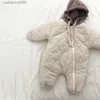 Tute Bambino Piumino in cotone Solido Pagliaccetti Neonato Ragazzo Ragazza Abiti con cappuccio Tuta da neve Tuta invernale Addensare Capispalla caldo 0-24mL231101