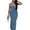 Casual Dresses Women 2023 Spring Summer Sling Thread Peach Hip Multi-Color Low-Cut Sexy Long Dress