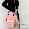 Plush Backpacks Cute Plush Rabbit Single Shoulder Bag Crossbody Bags Japanese Bunny Stuffed Rabbit Toy Children School Backpack Kids Gift Toys 231101