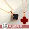 luxury designer van clover necklace four leaf chain silver four leaf grass womens fashion cool spicy girl light luxury small group gift
