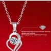 Цепочки 0,5CT Реал Моссанит Подвесной Ожерелье для девочек Свадебная вечеринка Свадебные украшения из серебряного сердца 925 Серебряное сердце