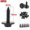 Novo 10pcs j35 parafuso de abastecimento de auto -tapping universal e arruela 5 x 18 mm preto 8 mm Hex Hex Head Twpeping parafusos de Tapper para BMW Bens