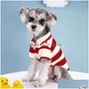 Ropa para perros Ropa para perros Camisa para mascotas Cuello Camiseta elástica Ropa a rayas para gatos 2023 Primavera / Verano Entrega directa Dhgarden Dhsj8
