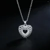 Hängen 925 Sterling Silver Romantic Pretty Heart Pendant Necklace For Women Party Wedding Fashion Jewel Christmas Gift