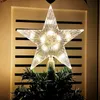 15cm Christmas tree top star flashing light Warm color transparent plastic star with lights