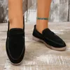 Dress Shoes Genuine Leather Nude Suede Flat Women Loafers Summer Walk Moccasin Metal Lock Tassel Soft Sole Mules Causal Slip on 231031