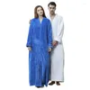 Men's Sleepwear Men' Bathrobe Winter Thicken Flannel Pajama Onesie Peignoir Women Warm Robes Badjas Mannen Anckle Long Dressing Gown Pijama