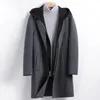 Men's Wool Blends Autumn Winter Thick Woolen Coat Male Long Sleeve Detachable Hood Black Hooded Overcoat Men Oversized Men Wool Blend Coat 4xl 3xl 231101