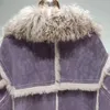 Pelliccia sintetica da donna 2023 Autunno Inverno Cappotto corto Giacca di pelle Fodera di coniglio Collo di pelle di pecora Cappotto caldo di lusso alla moda 231031