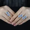 Fedi nuziali Micro Pave CZ Design smaltato Anello a forma di cuore Gioielli da donna di moda con dito pieno 231101