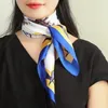 Scarves Silk Square Plaid Scarf Women Satin Neck Hair Tie Band Soft Work Neckerchife 2023 Female Foulard Hijab Head