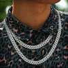 RINNTIN SMN51 S925 Sterling Silver D VVS Moissanite Chain Hiphop Cuban Link Chain 16 18 20 22 24 Inches Necklace