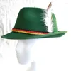Boinas Feather Octoberfest Jazzs Hat para mujeres Modelo occidental Show Wedding Party Po Suministros N7YD